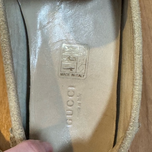 GUCCI Horsebit Buckle Womens Driving Moccasin Beige Ivory Suede - Picture 6 of 14